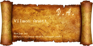 Vilmos Anett névjegykártya